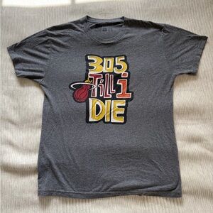 Gray Miami Heat Tee - Short Sleeve